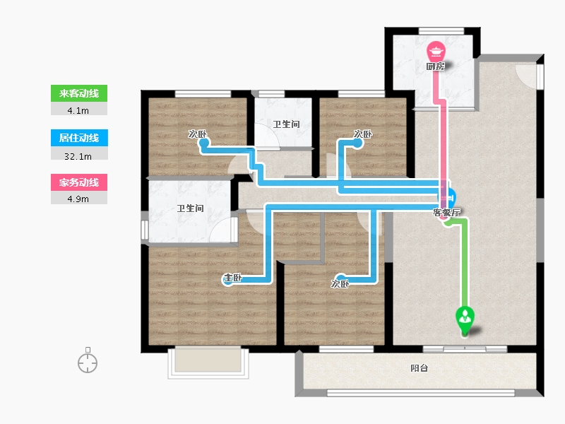 湖北省-武汉市-万科新都会-112.00-户型库-动静线