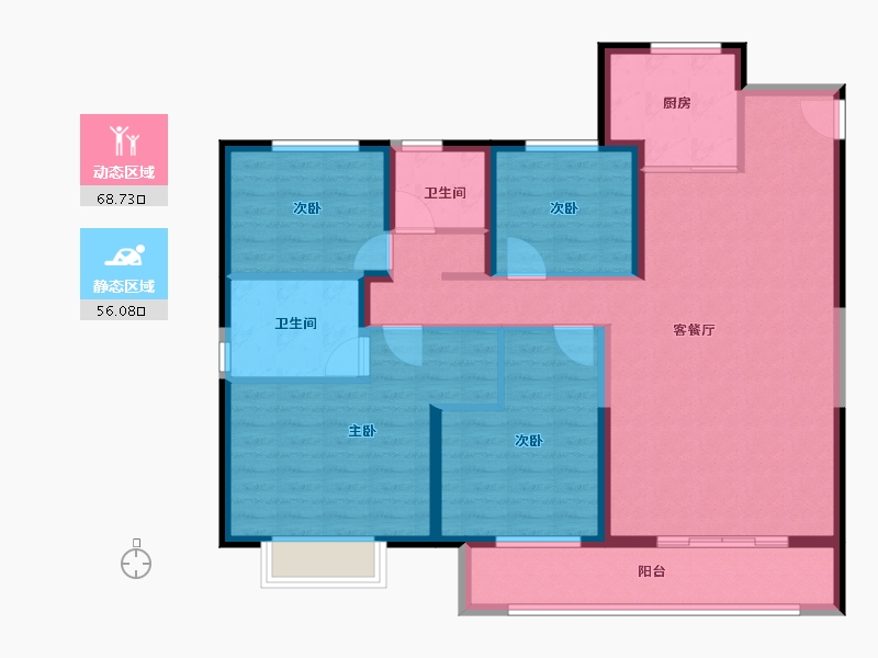 湖北省-武汉市-万科新都会-112.00-户型库-动静分区