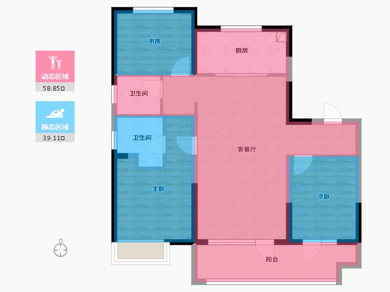 河北省-廊坊市-龙河新城-87.20-户型库-动静分区