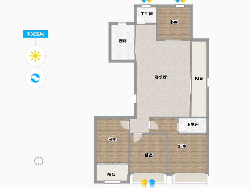 浙江省-温州市-德信天宸-113.03-户型库-采光通风