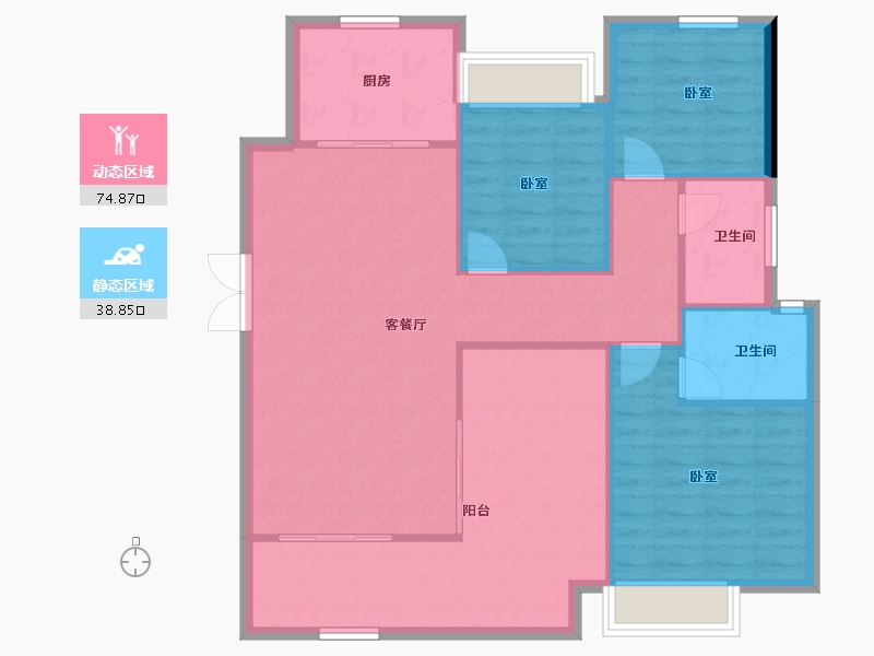 湖南省-长沙市-国欣云境府-104.85-户型库-动静分区