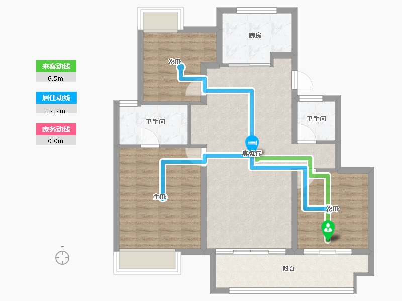 江苏省-镇江市-万科金域蓝湾-88.01-户型库-动静线