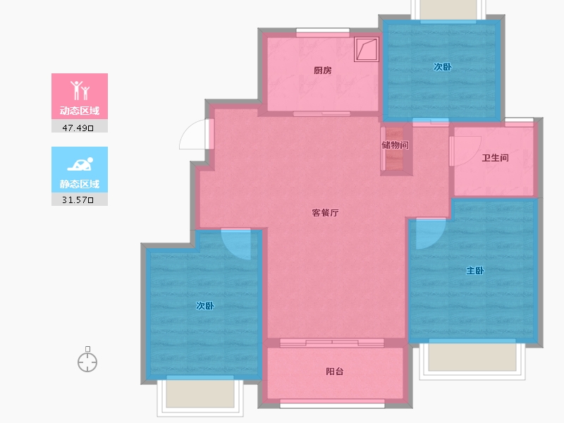 上海-上海市-安联湖山悦-70.40-户型库-动静分区