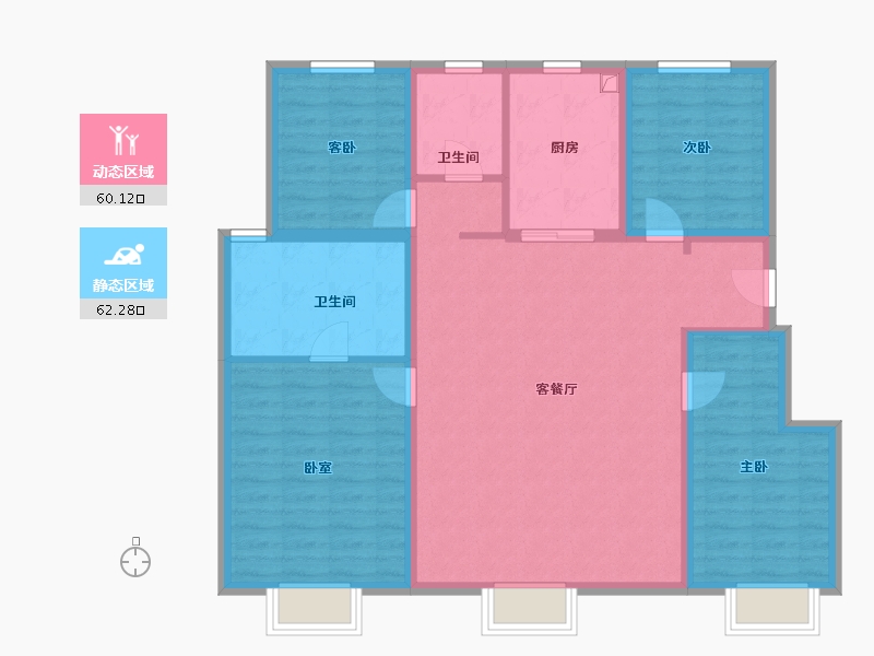 甘肃省-兰州市-龙湖·天璞-110.40-户型库-动静分区