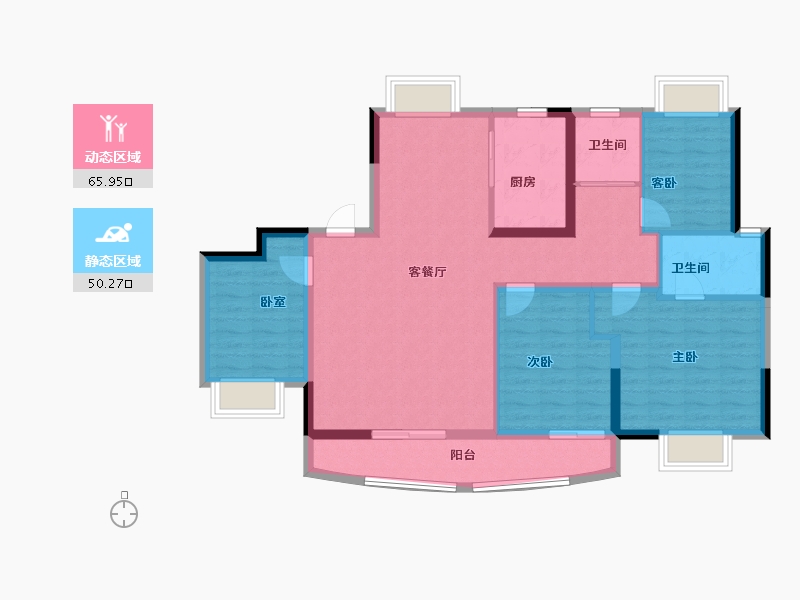 江西省-吉安市-凤凰学府-104.80-户型库-动静分区