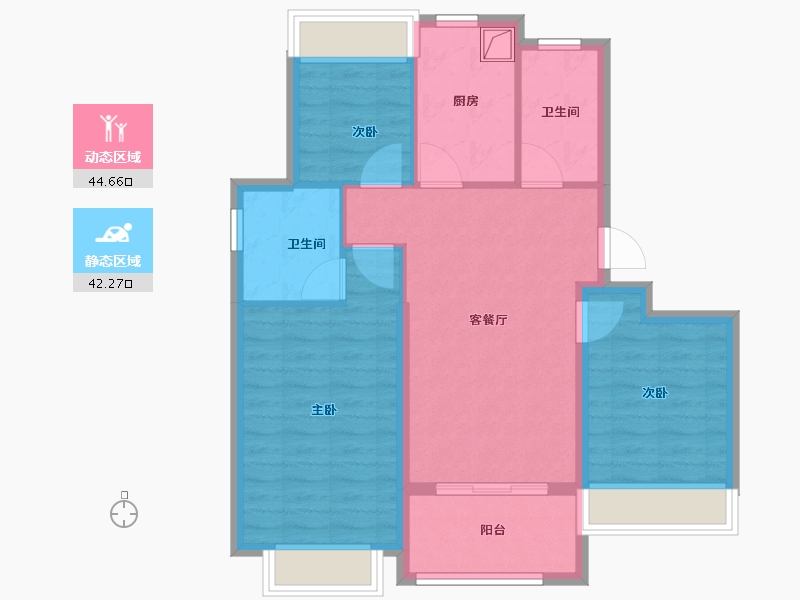 上海-上海市-横沔玖境·瑞府-77.60-户型库-动静分区