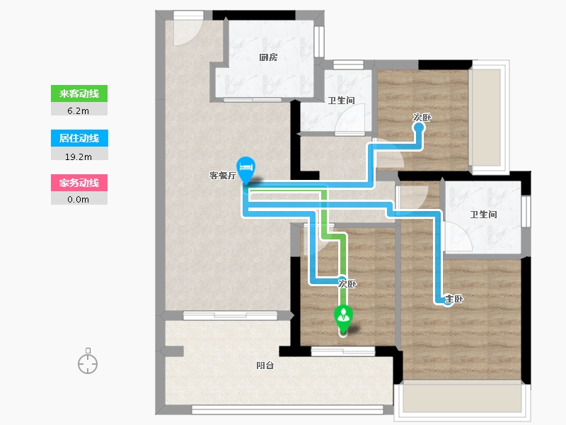 广东省-珠海市-仁恒滨海湾-75.17-户型库-动静线