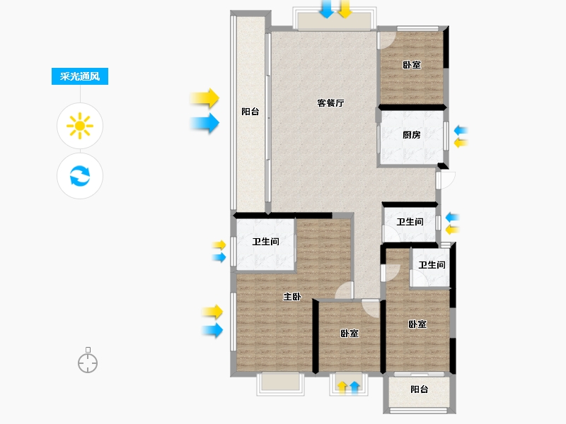 福建省-漳州市-建发西湖泊月-140.00-户型库-采光通风