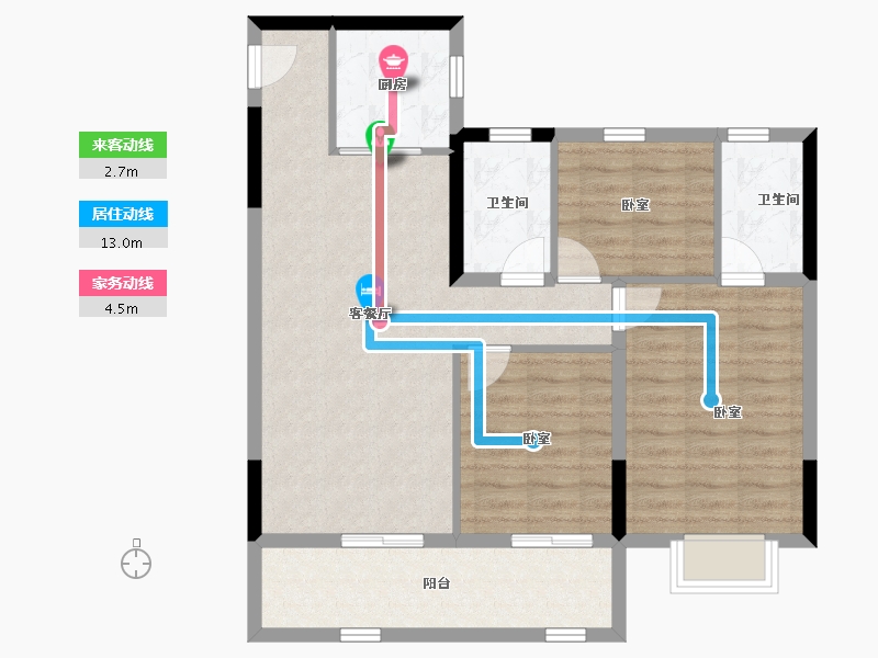 浙江省-温州市-德信天宸-84.95-户型库-动静线