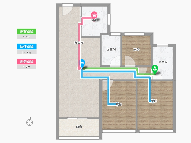 江苏省-苏州市-鹿溪雅园-84.00-户型库-动静线