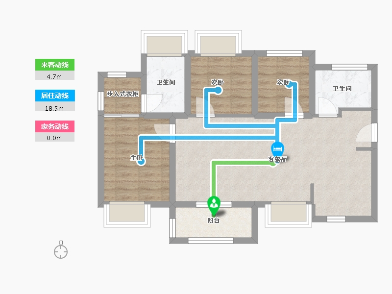 广东省-佛山市-三龙湾保利和颂-68.50-户型库-动静线