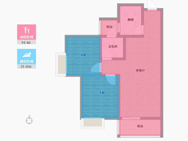 陕西省-西安市-泾干学府-72.01-户型库-动静分区