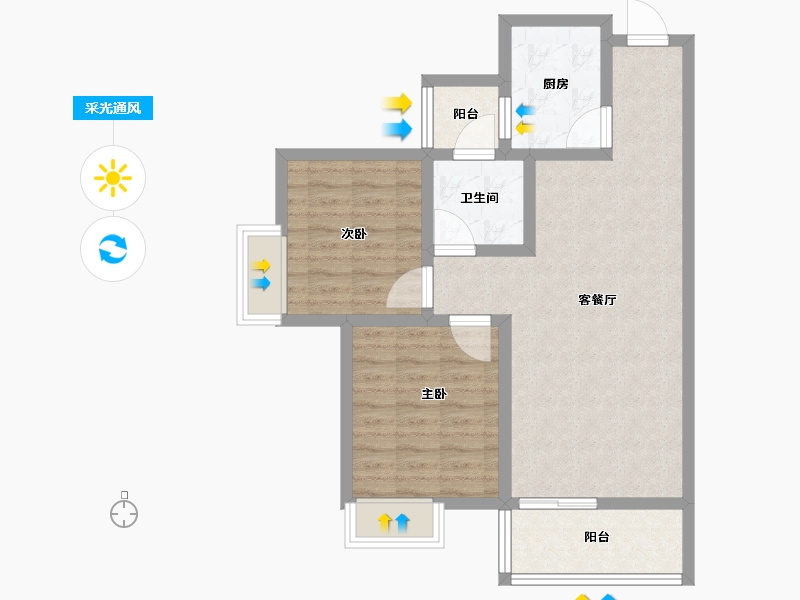 陕西省-西安市-泾干学府-72.01-户型库-采光通风