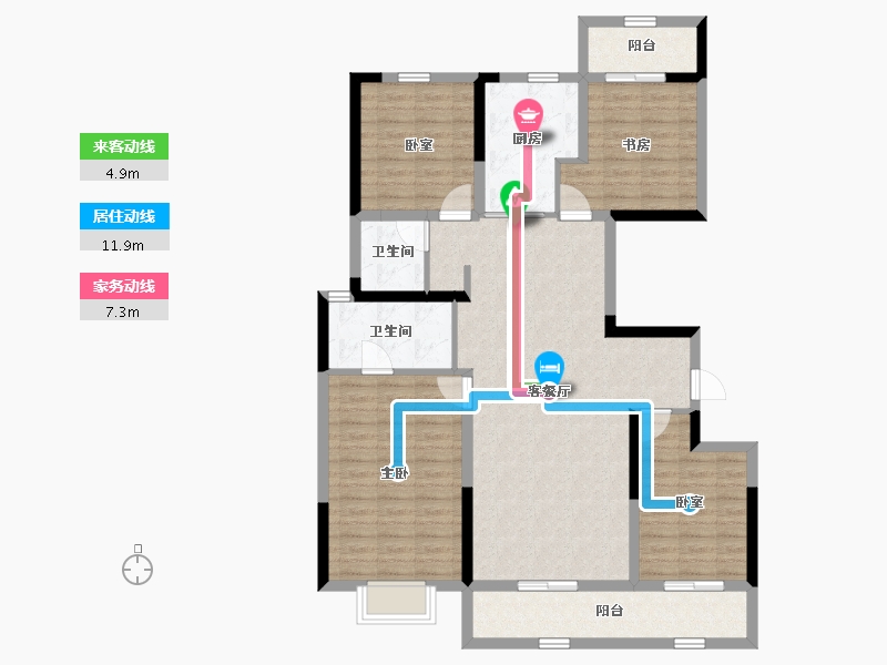 河南省-郑州市-万科·未来时光-115.57-户型库-动静线