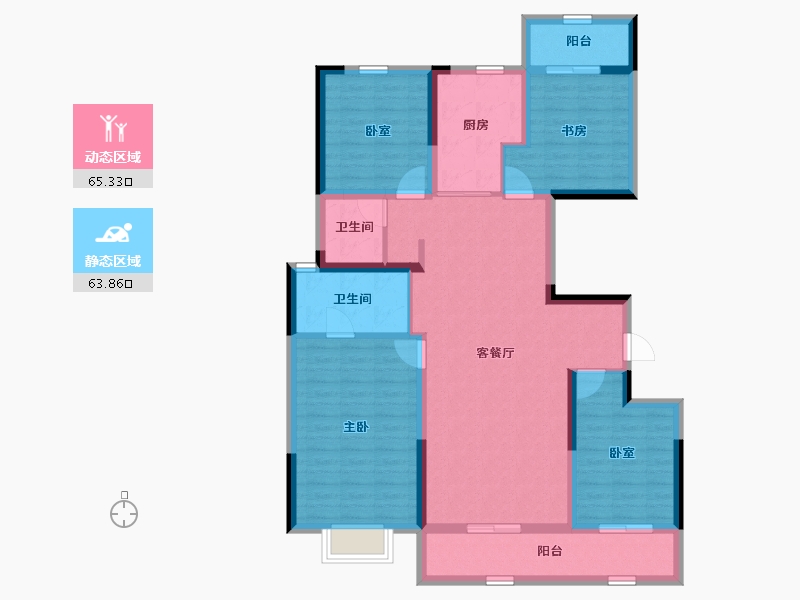 河南省-郑州市-万科·未来时光-115.57-户型库-动静分区