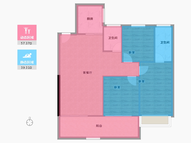 江西省-宜春市-博文天成小区-88.85-户型库-动静分区