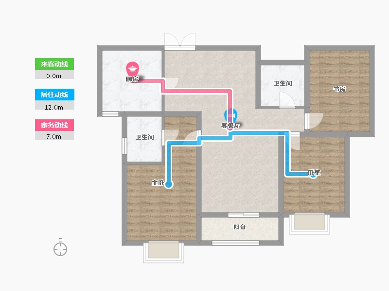 山西省-晋中市-殿郦-100.48-户型库-动静线