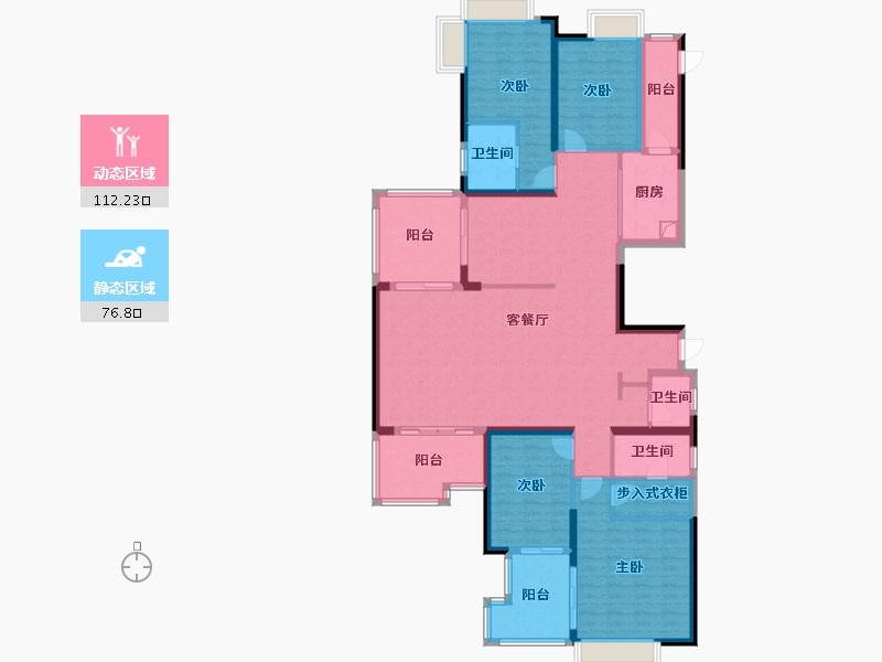 广东省-潮州市-金佳园-173.60-户型库-动静分区