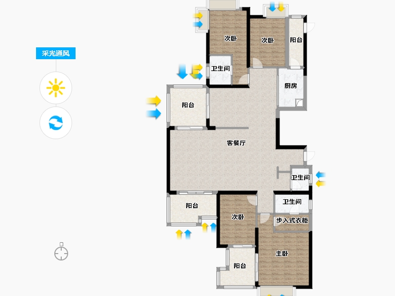 广东省-潮州市-金佳园-173.60-户型库-采光通风