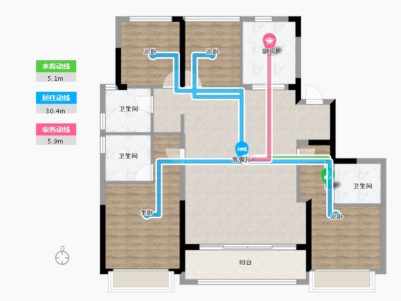 浙江省-温州市-华润置地温州瑞府-118.11-户型库-动静线