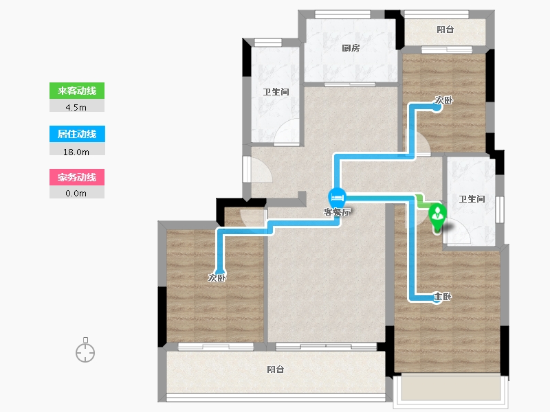 浙江省-杭州市-杭房·湖著观邸-87.67-户型库-动静线