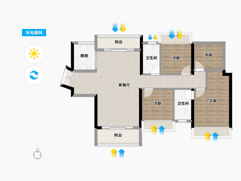 广东省-惠州市-星河传奇-95.65-户型库-采光通风