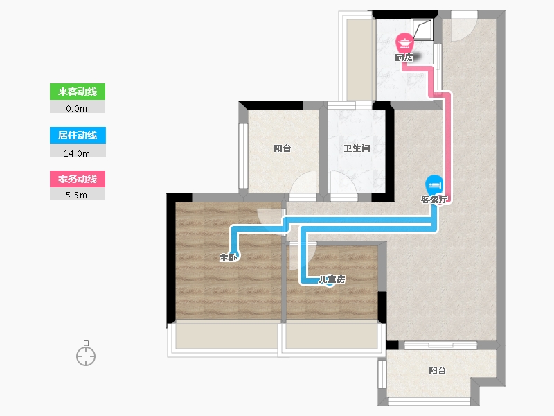 广东省-珠海市-山东健康·香府一品-61.61-户型库-动静线