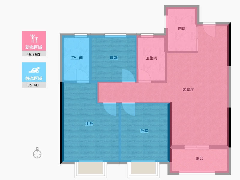 浙江省-杭州市-桐韵家园-78.09-户型库-动静分区