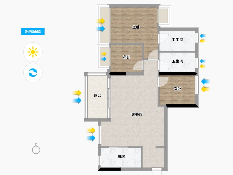 广东省-深圳市-招商蛇口会展湾雍境-72.82-户型库-采光通风