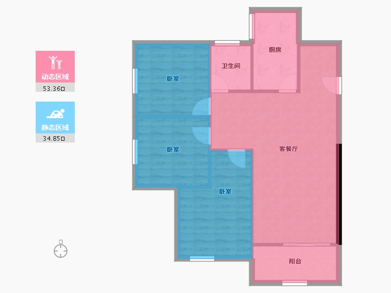 河南省-郑州市-万科大都会-80.68-户型库-动静分区