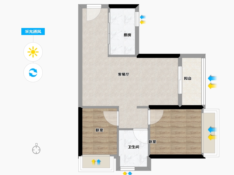 广东省-深圳市-安居玥龙苑-54.40-户型库-采光通风