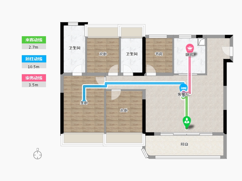 江苏省-苏州市-中国铁建·花语云萃-108.05-户型库-动静线