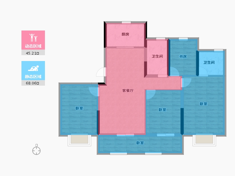 浙江省-温州市-德信天宸-101.35-户型库-动静分区