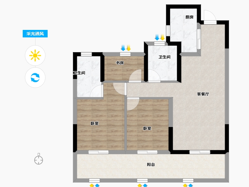 浙江省-温州市-云创未来社区-78.09-户型库-采光通风