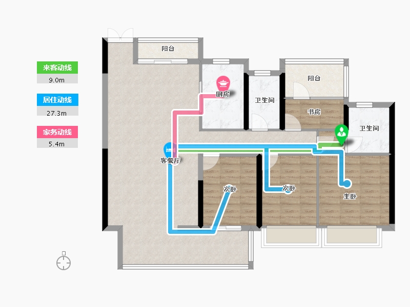 湖南省-邵阳市-邵阳湾田·望江府-111.13-户型库-动静线