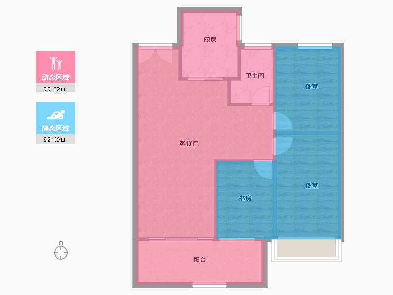 河南省-郑州市-美盛·教育港湾-80.92-户型库-动静分区