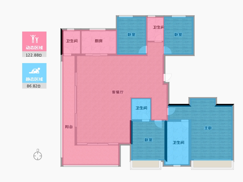 浙江省-台州市-方远朗成·四季辰院-192.01-户型库-动静分区