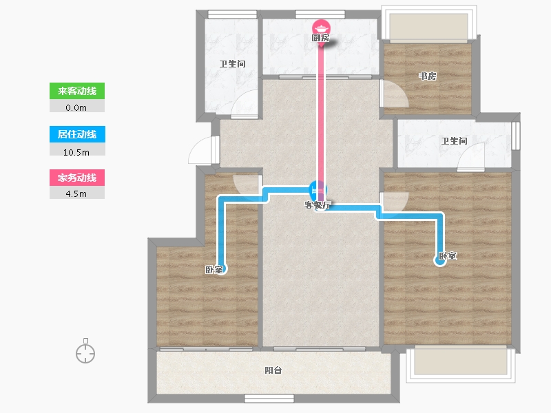 江苏省-镇江市-万科金域蓝湾-86.67-户型库-动静线