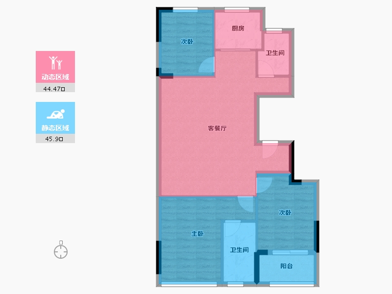 浙江省-杭州市-兴耀湖境观岚湾-81.68-户型库-动静分区