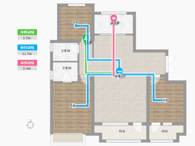 山东省-德州市-紫御绿洲-105.36-户型库-动静线