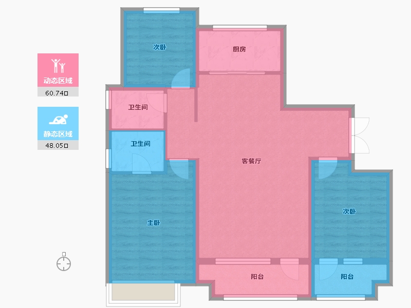 山东省-德州市-紫御绿洲-105.36-户型库-动静分区