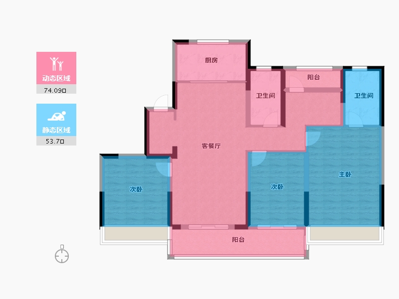 浙江省-台州市-伟星星悦城-114.40-户型库-动静分区