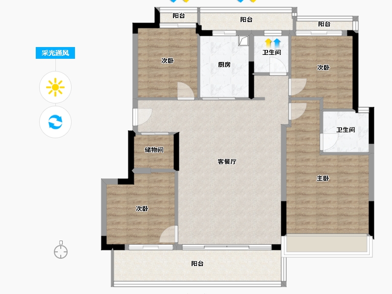 浙江省-杭州市-建发云熙-115.20-户型库-采光通风