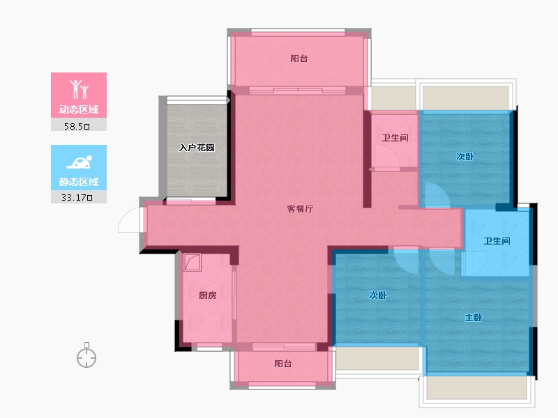 湖南省-郴州市-熙园-109.33-户型库-动静分区