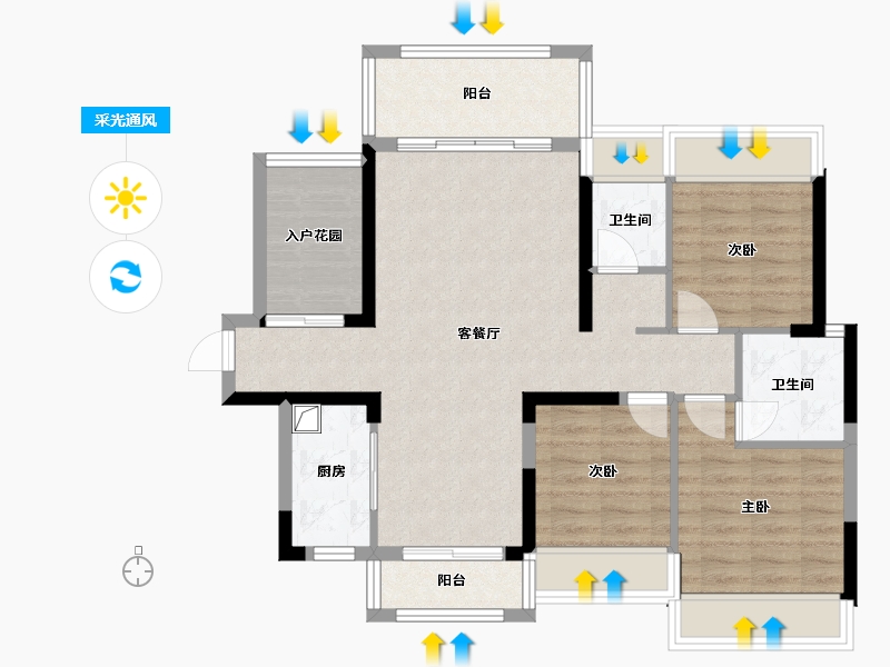 湖南省-郴州市-熙园-109.33-户型库-采光通风