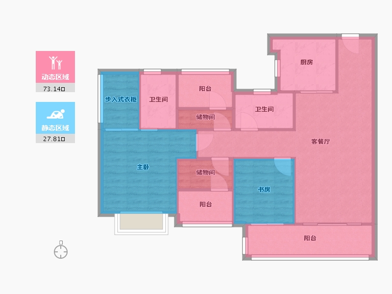 广东省-广州市-保利水木芳华-79.28-户型库-动静分区