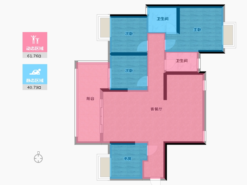 广西壮族自治区-梧州市-彰泰玫瑰园-96.80-户型库-动静分区