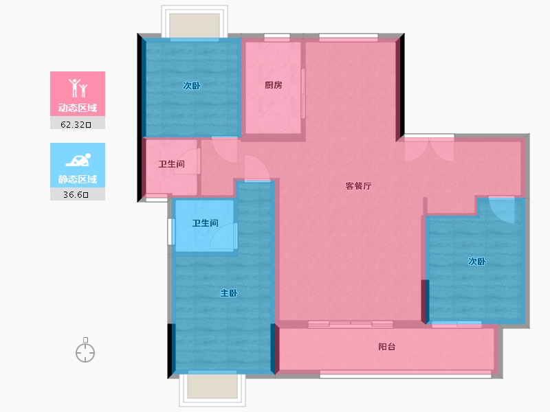 湖北省-十堰市-瑞富未来城-102.55-户型库-动静分区