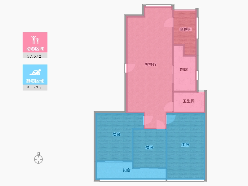 山东省-德州市-高地世纪城-107.20-户型库-动静分区