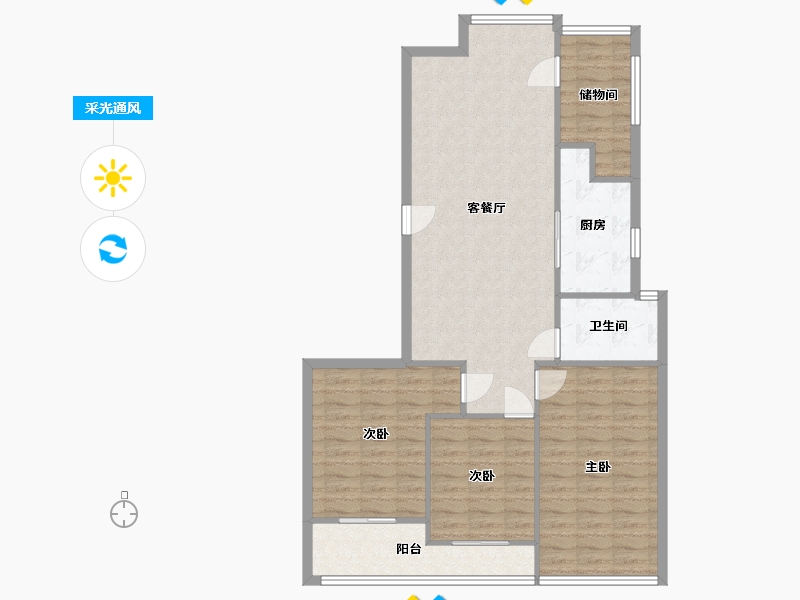 山东省-德州市-高地世纪城-107.20-户型库-采光通风